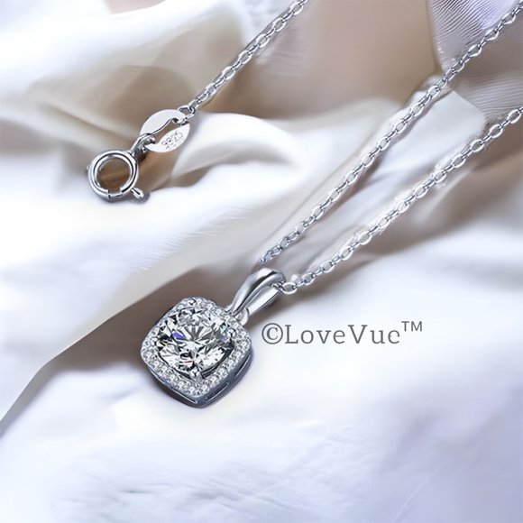 Certified 5ct. t.w. Diamond Square Frame Halo Necklace - Picture 6 of 16